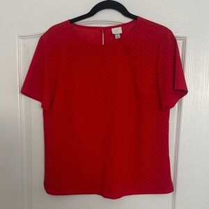 a new day Red Dotted Blouse